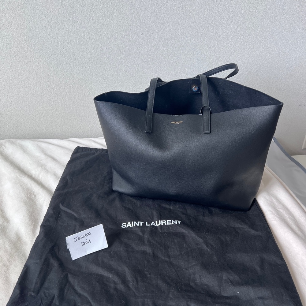 Saint Laurent Midnight Black Leather Tote